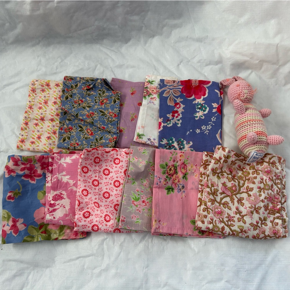 April Cornell Handkerchiefs and Crochet Pig